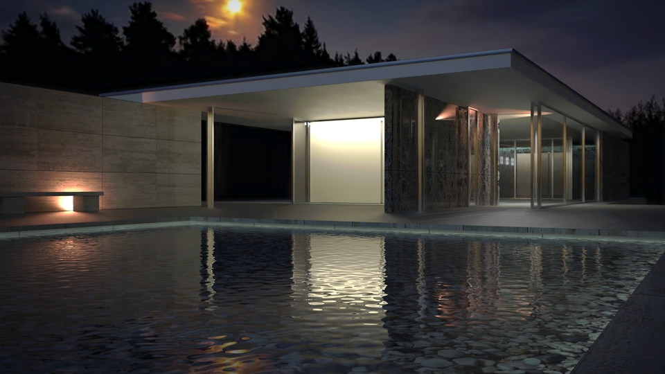 BarcelonaPavilion_MiesVanDerRohe_TwilightTutorialComplete-NIGHT-Spots-vs-Emitters_Lights-Easy09-1h20mDNZ.jpg