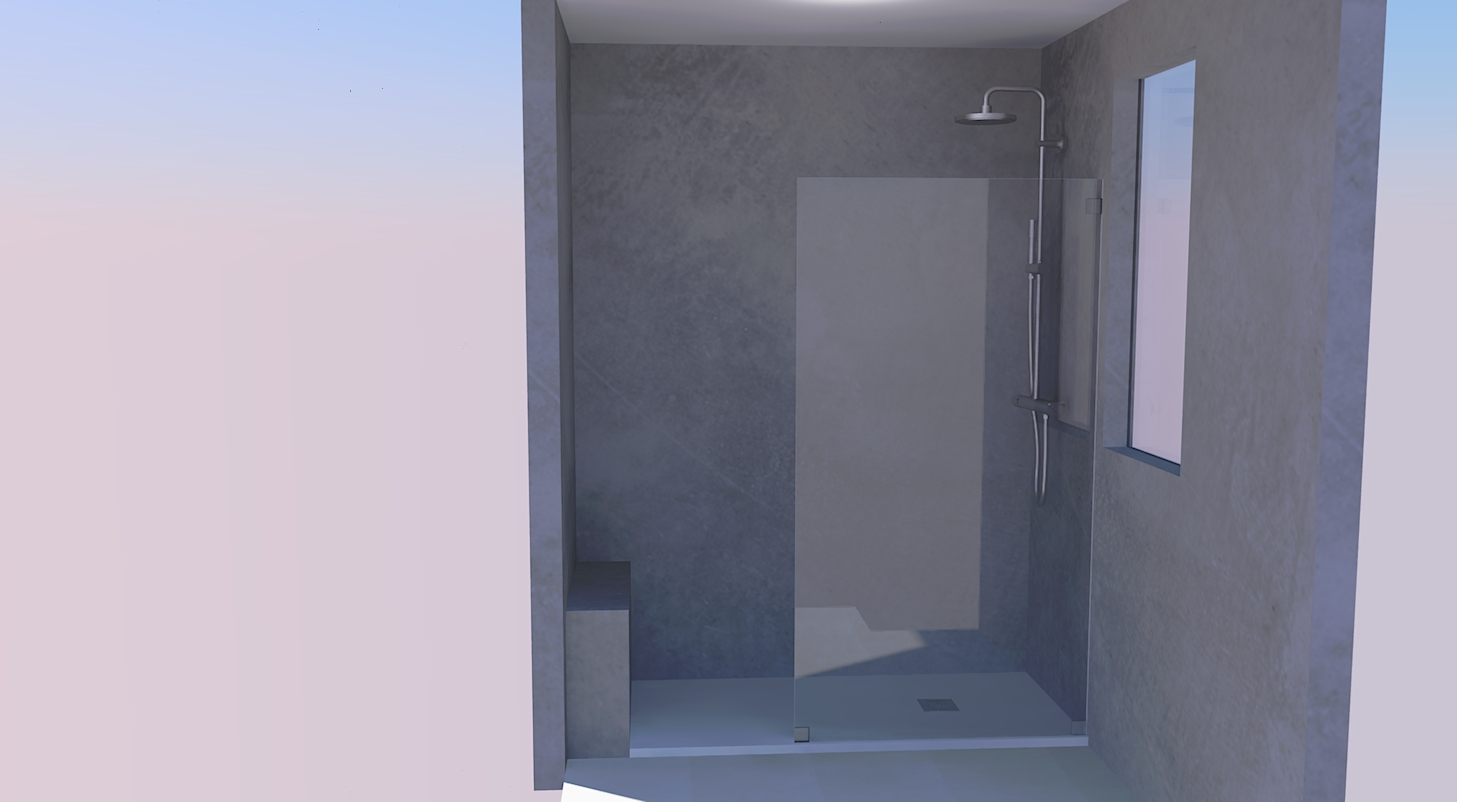 a rendered shower