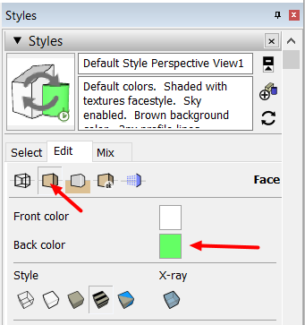 Style Sheet Back Face Setting