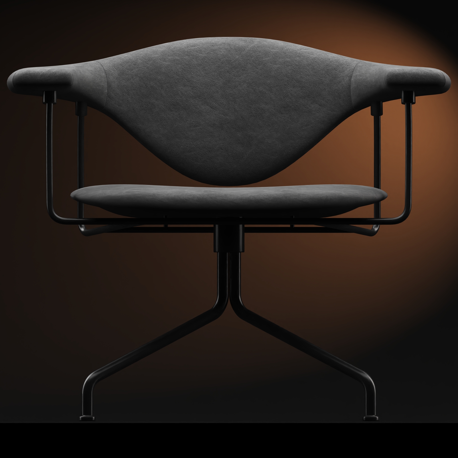 Masculo_LoungeChair_Swivel_FullyUpholstered2_FrontBlack-OrangeBackLight.jpg